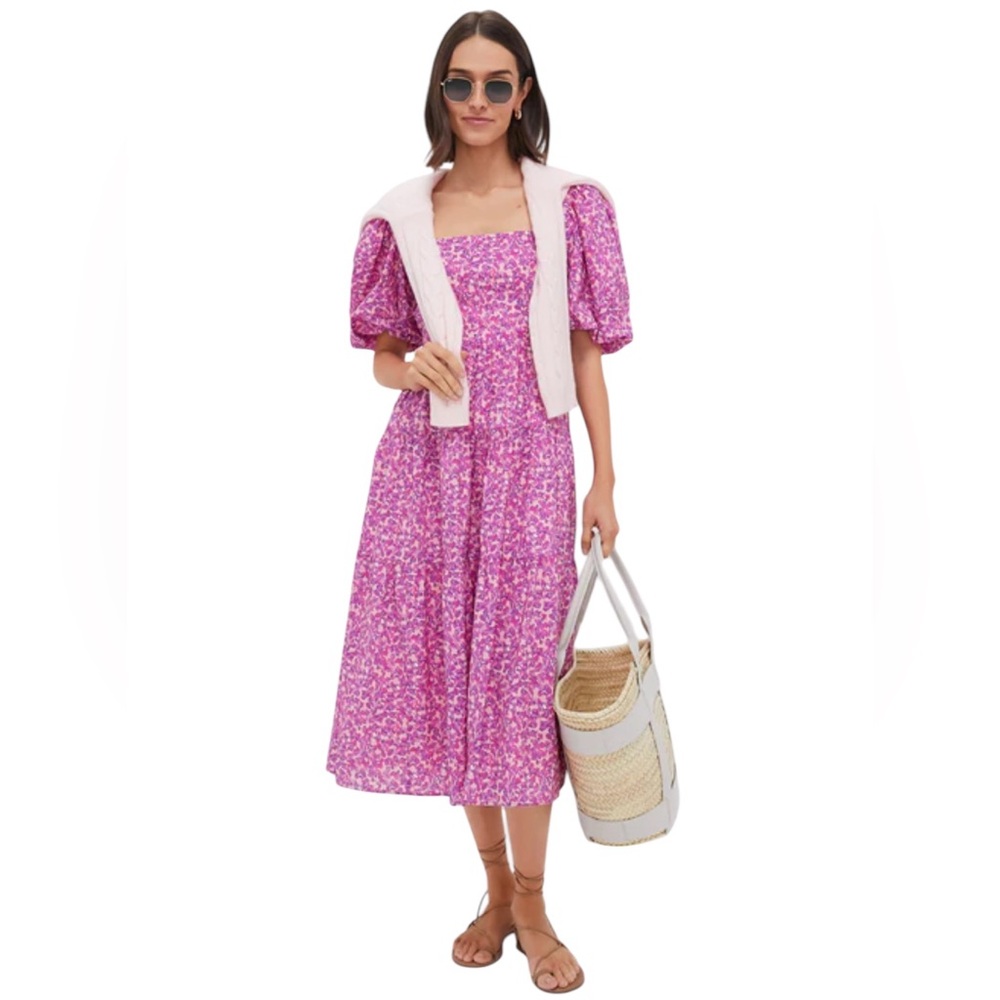 Tuckernuck Multi Floral Estella Midi Dress. S. NWT.